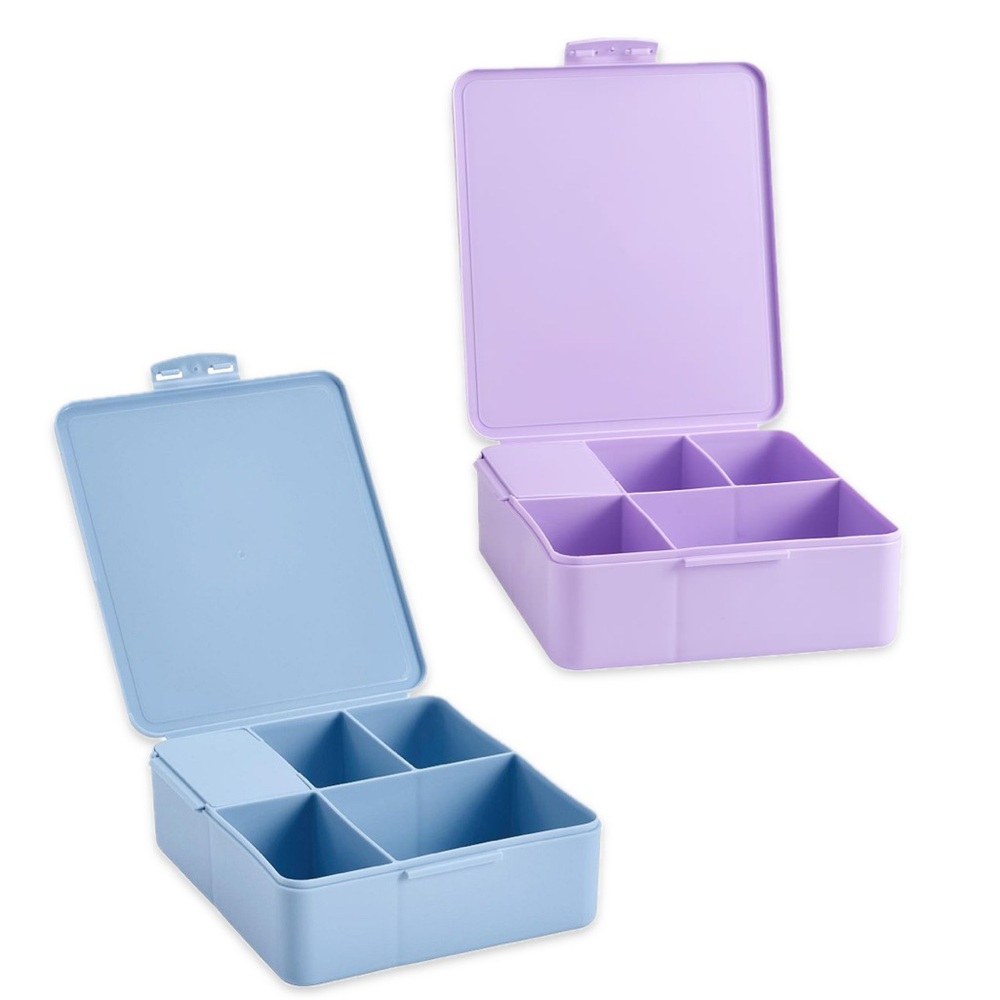 2 Pottery Barn All-in-One Bento Boxes - Purple & Blue